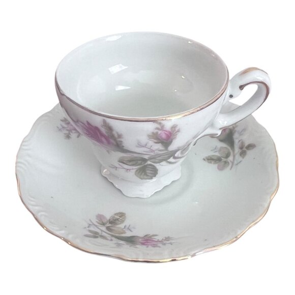 Set of 5 Vintage Royal Sealy Fine China Rose Tea Cups and Saucers Made in Japan - Picture 3 of 6